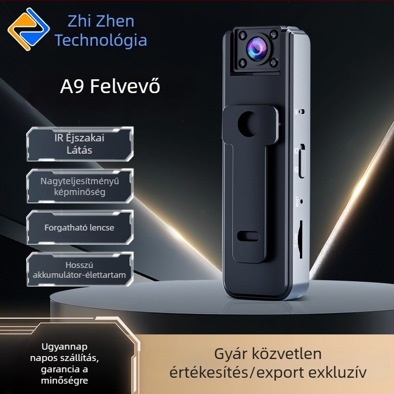 A9 hátklip-kamera: 1080p éjjellátás, 180° forgó objektív, TF-kártya-tárolás