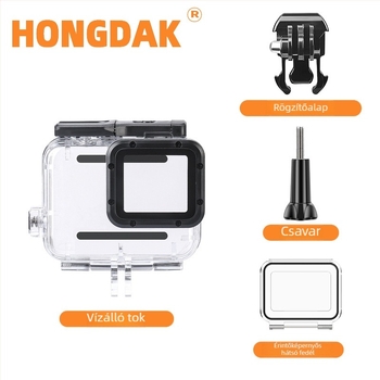 GoPro HERO7 vízálló ház, Acrylic-PC kivitelben, 60 m mélység, érintőképernyő-kezelés, ütésállóság és zuhanásállóság