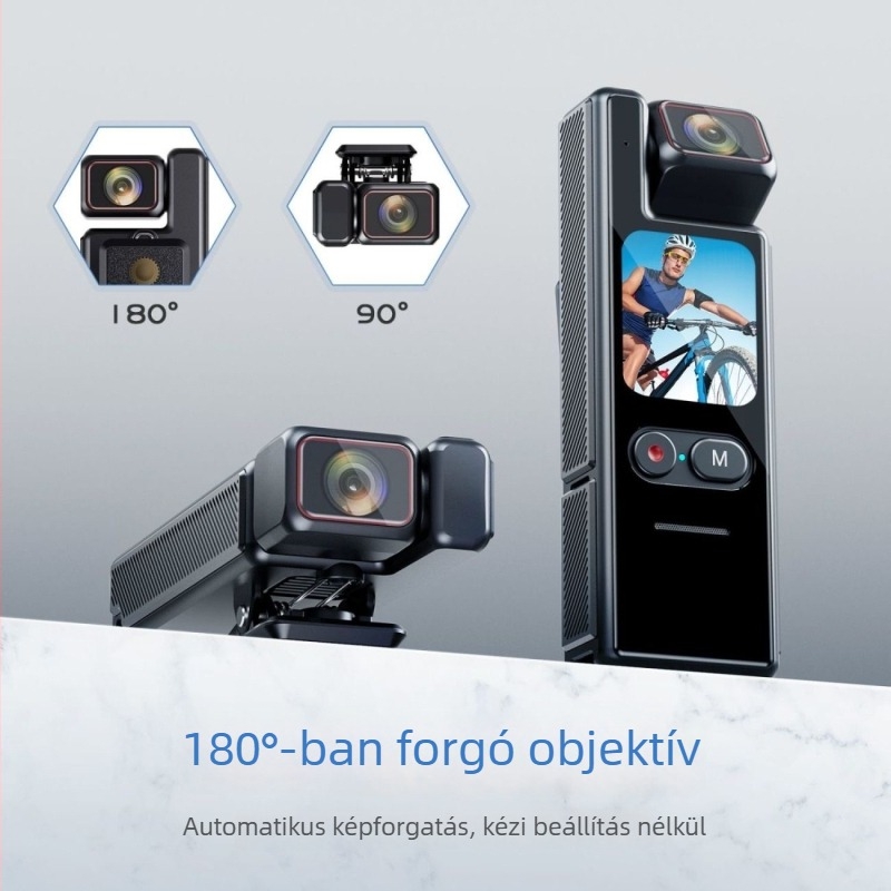 4K Ultra-HD vízálló kézi mozgásrögzítő gyroszkópos stabilizációval, Wi‑Fi, érintőképernyő és forgó objektív