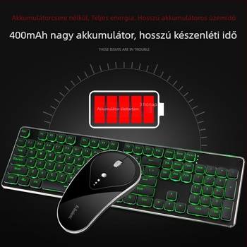 Viper WK500 vezeték nélküli billentyűzet- és egérkészlet háttérvilágítással, USB csatlakozókkal, 1800 DPI, ergonikus kialakítás
