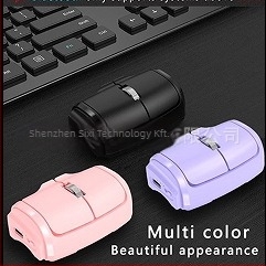 Ujjgyűrűs egér – Két módú 2,4G és Bluetooth, Mini vezeték nélküli egér, 1000dpi, Négyirányú görgő, Újratölthető, Laptop-kompatibilis