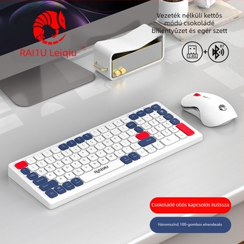 R906 vezeték nélküli billentyűzet és egér készlet, kettős üzemmódú 2.4G+Bluetooth, üzleti irodai használatra, optikai felbontás 800/1200/1600 DPI, Plug-and-Play