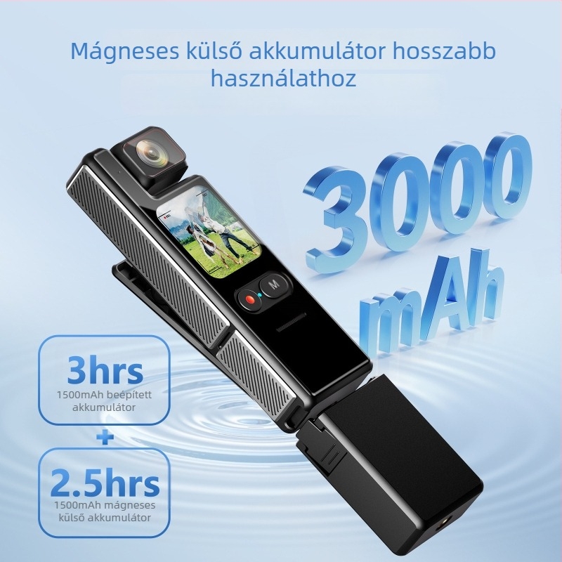 4K Ultra HD vízálló akciókamera giroszkópos stabilizációval, kézben tartható Wi-Fi érintőképernyő és forgó objektív