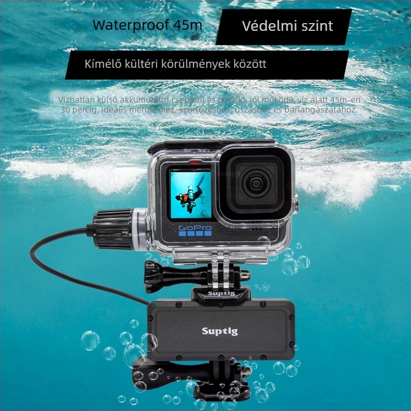 SUPTIG RSX-438 akkumulátortöltő GoPro, DJI, Canon, Sony és okostelefonokhoz – tűzálló ABS+PC anyag