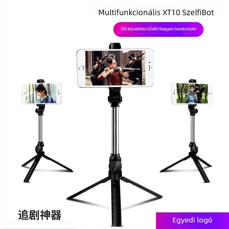 Sisui XT10-XT02 Rozsdamentes acélból készült selfie állvány élő közvetítéshez tartóval