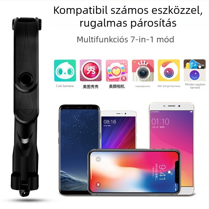 Sisui XT10-XT02 Rozsdamentes acélból készült selfie állvány élő közvetítéshez tartóval