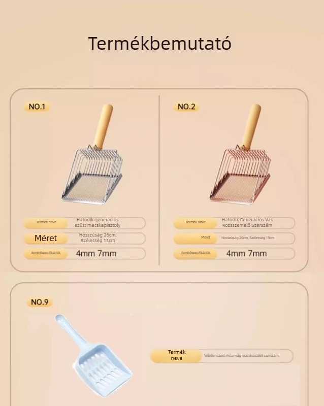 2-in-1 macskaalmokkanáló kanál; rozsdamentes acélból; finom lyukú dizájn; kettős funkciójú eszköz