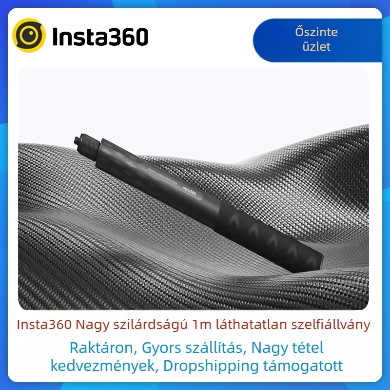 Insta360 Láthatatlan Selfie Bot – Magas szilárdságú szénszálas anyag, kompatibilis X3, X2X, R, RS, GO3, GO2