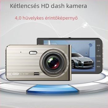 Kétlencsés autós dash kamera: 1080p, Wi‑Fi, érintőképernyő, elöl-hátul felvétel, 170°-os széles látószög