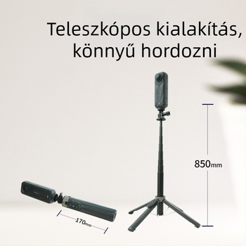 YOCTOP Vlog távirányítós szelfibot Insta360-hoz – Kompatibilis X2/X3/X4/X5 GO3 Ace; Anyag: műanyag