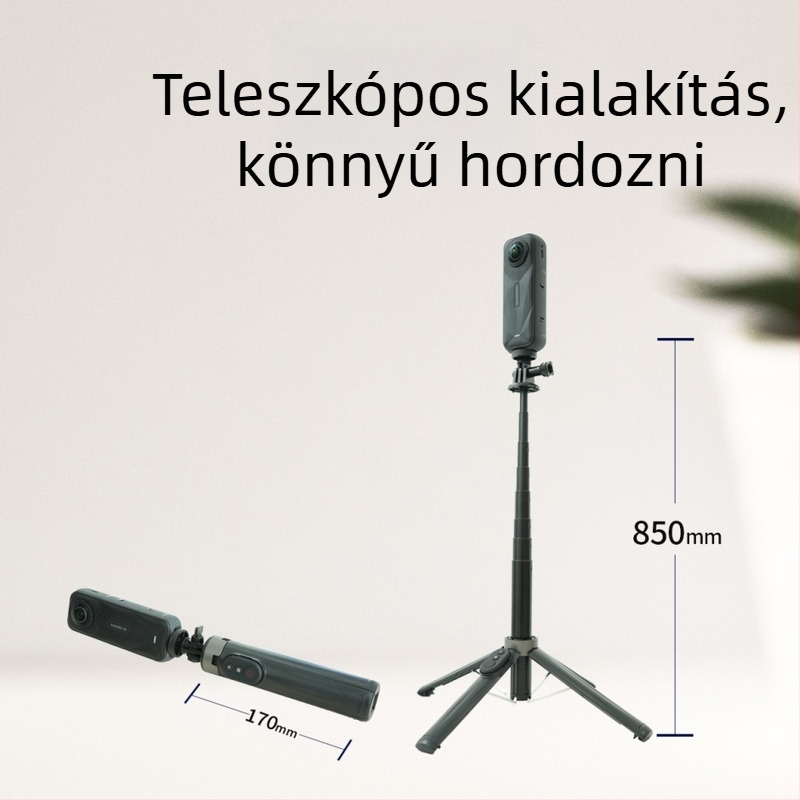 YOCTOP Vlog távirányítós szelfibot Insta360-hoz – Kompatibilis X2/X3/X4/X5 GO3 Ace; Anyag: műanyag