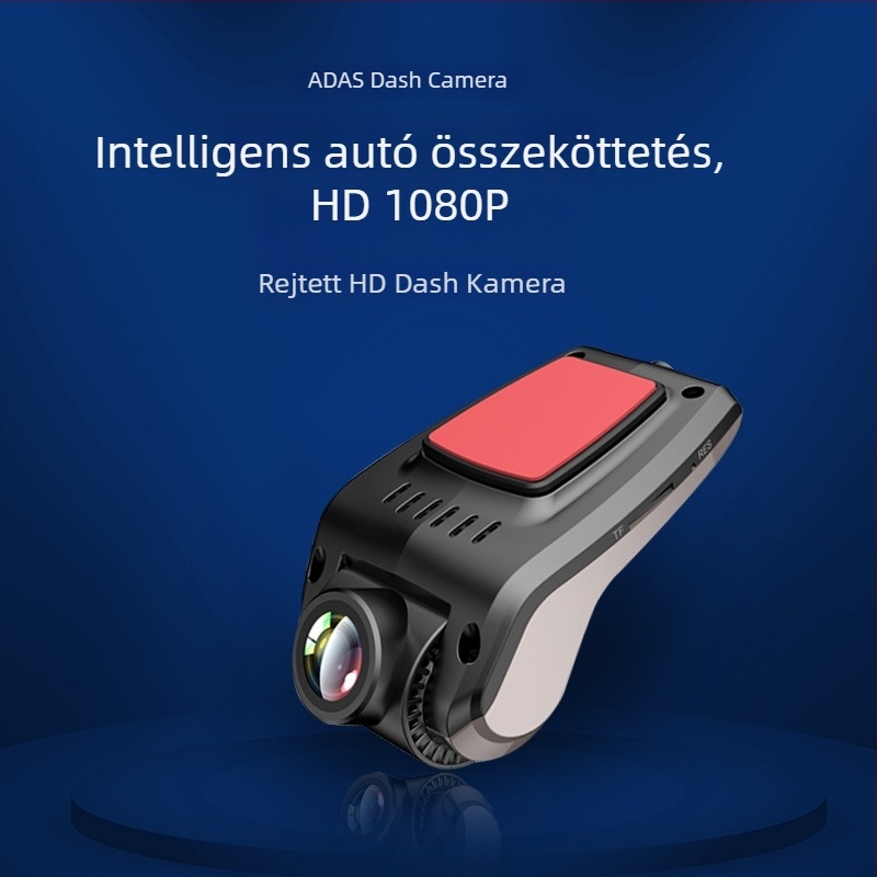 Autóba szánt dash cam, két kamera előre és hátra, GPS navigáció, 1080p, 170° látószög, F1.5 objektív
