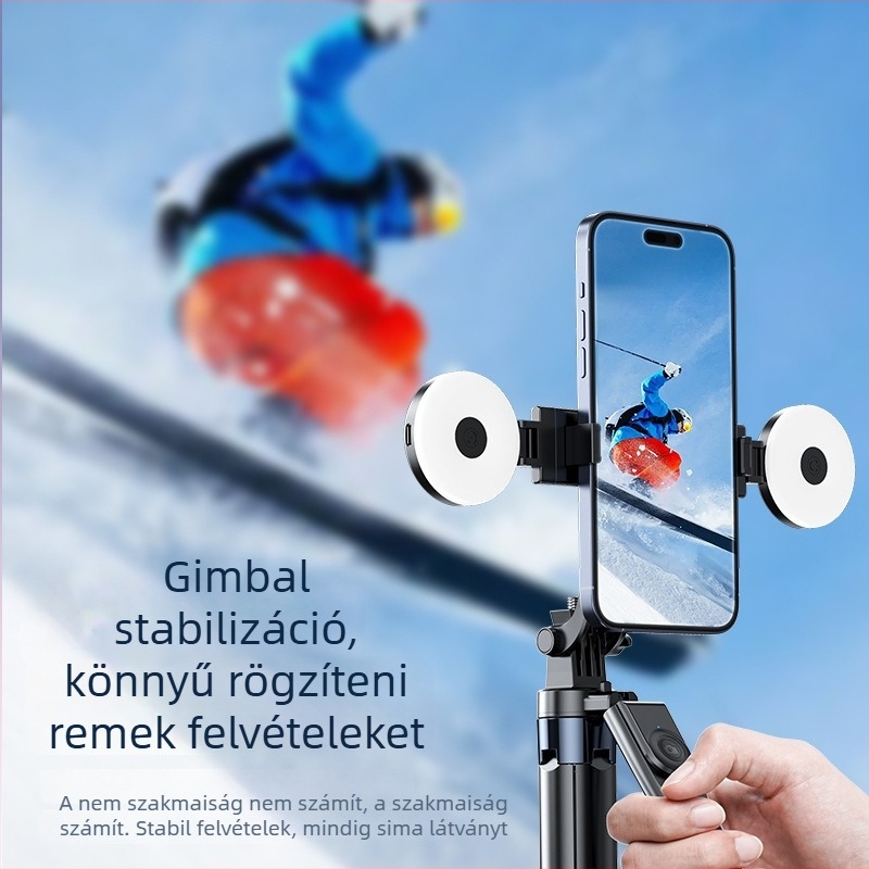 Mobiltelefonos gimbal stabilizátor - Négytengelyes Z145, rozsdamentes acél, Bluetooth, 9 szakasz, 0,3 kg