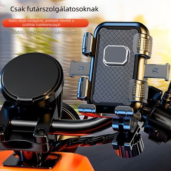 Kerékpáros telefon-tartó hatágú rögzítéssel, rezgéscsillapítás, tartós navigációs állvány felvételhez, PC anyag