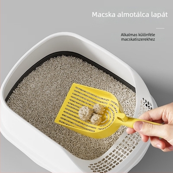 Műanyag macskaalom lapát, fin lyukú, bentonitos homokra, 60 darabos dobozban