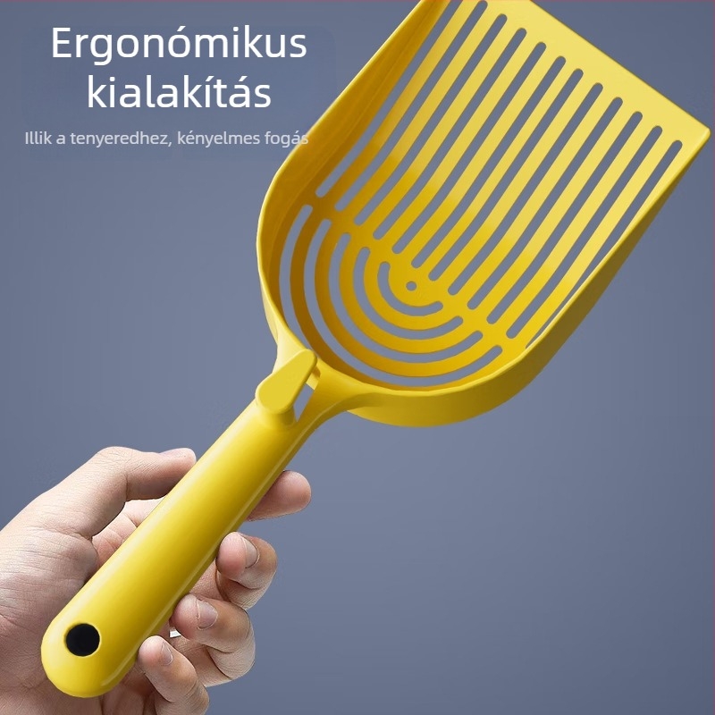 Műanyag macskaalom lapát, fin lyukú, bentonitos homokra, 60 darabos dobozban