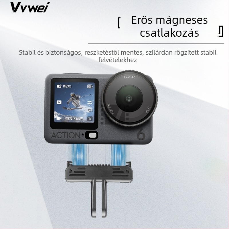 Mágneses gyorskioldó alap adapter DJI Action6 Nano-hoz — Vvwei DP06, műanyag
