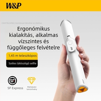 Mobiltelefonos szelfi bot háromlábú állvány — ötvözet, világítás, Bluetooth, távvezérlő