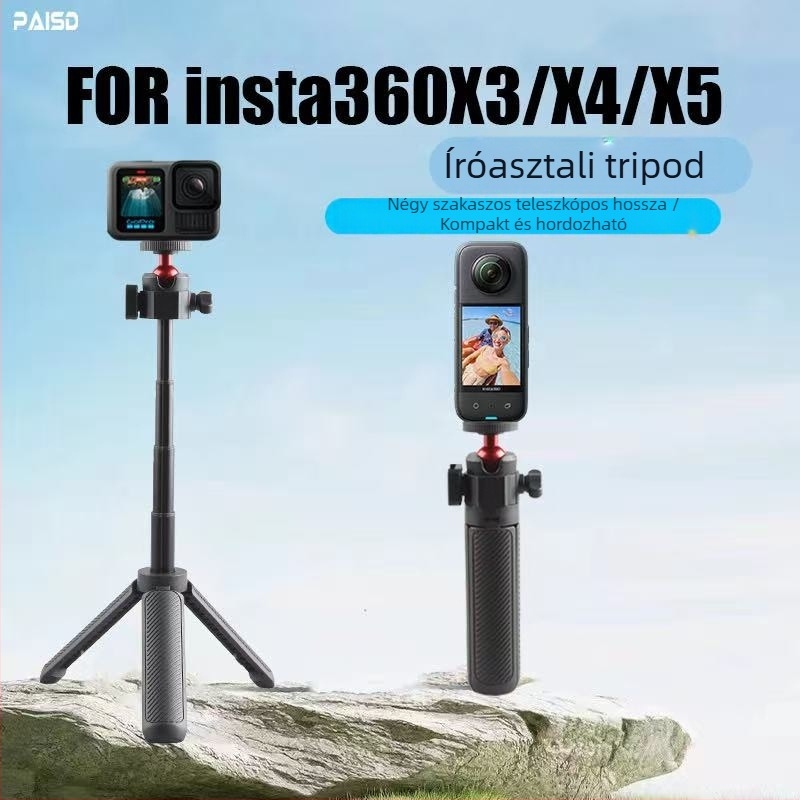 Szyi Ac40 Kézi Gimbal Trípod — alumíniumötvözet + szilikon, akciókamerákhoz