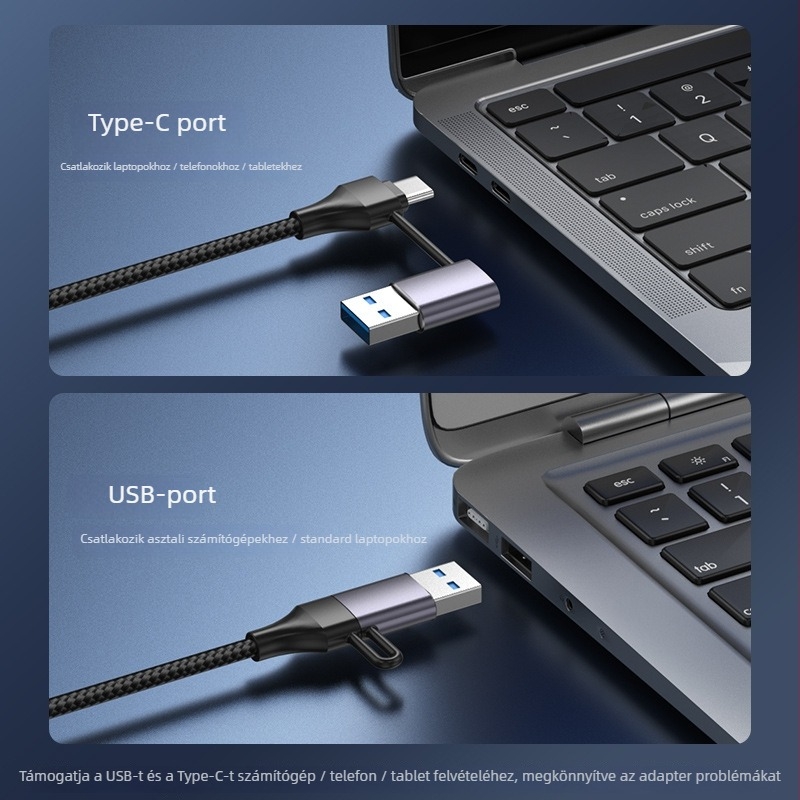 USB Ethernet adapter RJ-45-hoz, USB interfész, 10/100/1000 Mbps, Gigabit Ethernet, LED kijelző