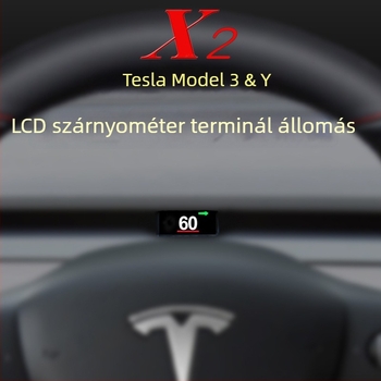 Tesla LCD Head-Up Display X2 a Model Y és Model 3-höz – PC+ABS anyag, DC tápegység