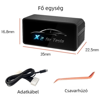 Tesla LCD Head-Up Display X2 a Model Y és Model 3-höz – PC+ABS anyag, DC tápegység