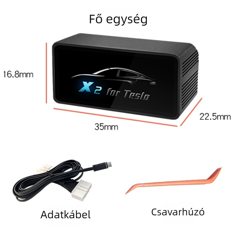 Tesla LCD Head-Up Display X2 a Model Y és Model 3-höz – PC+ABS anyag, DC tápegység