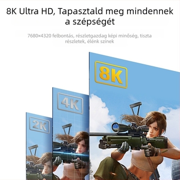 Mini DP to DP 1.4 kábel, DP/MiniDP csatlakozók, oxigénmentes réz aranyozott bevonattal, hossz 1m/2m/3m, PC-hez
