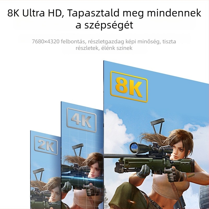 Mini DP to DP 1.4 kábel, DP/MiniDP csatlakozók, oxigénmentes réz aranyozott bevonattal, hossz 1m/2m/3m, PC-hez