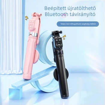 Z14 telefonos selfie stick – háromlábú állvány világítással, Bluetooth távirányítóval, rozsdamentes acélból, univerzális kompatibilitás, stabilizációt támogat