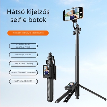 Telefonos szelfi bot tripod, képernyővetítés, alumíniumötvözet, univerzális otthonra, irodára, kültéri használatra