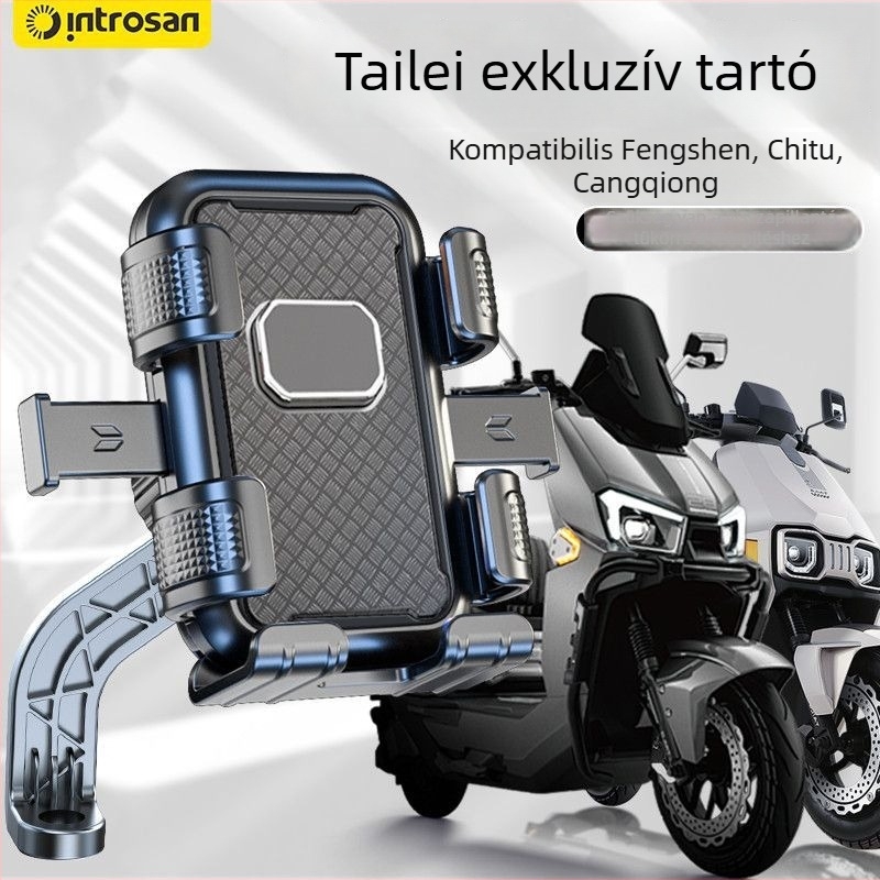 Snap-on telefontartó Tailing elektromos robogóhoz – rezgéscsillapító, cyberpunk stílus, műanyag kivitelezés, vezeték nélküli töltés
