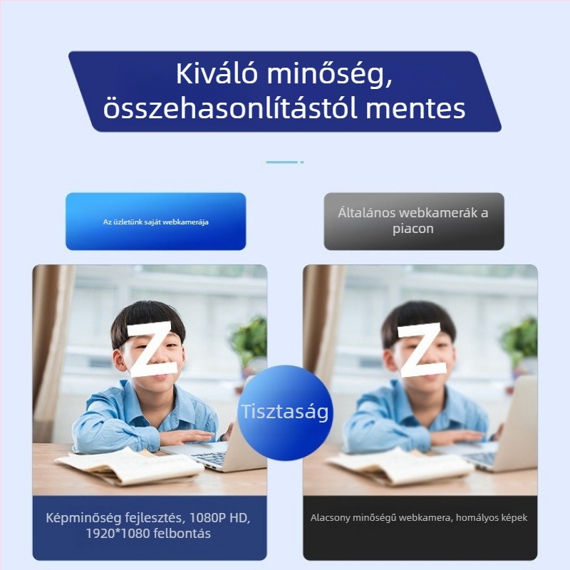 Okos PTZ USB webkamera 1080p HD, 800K szenzor, USB 2.0, meghajtó nélküli, asztali számítógépre