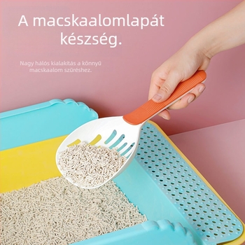Macska almotár lapát – ergonikus kialakítás, könnyen tisztítható (ABS műanyag; macskáknak; Haole; licencelt magánmárkák)