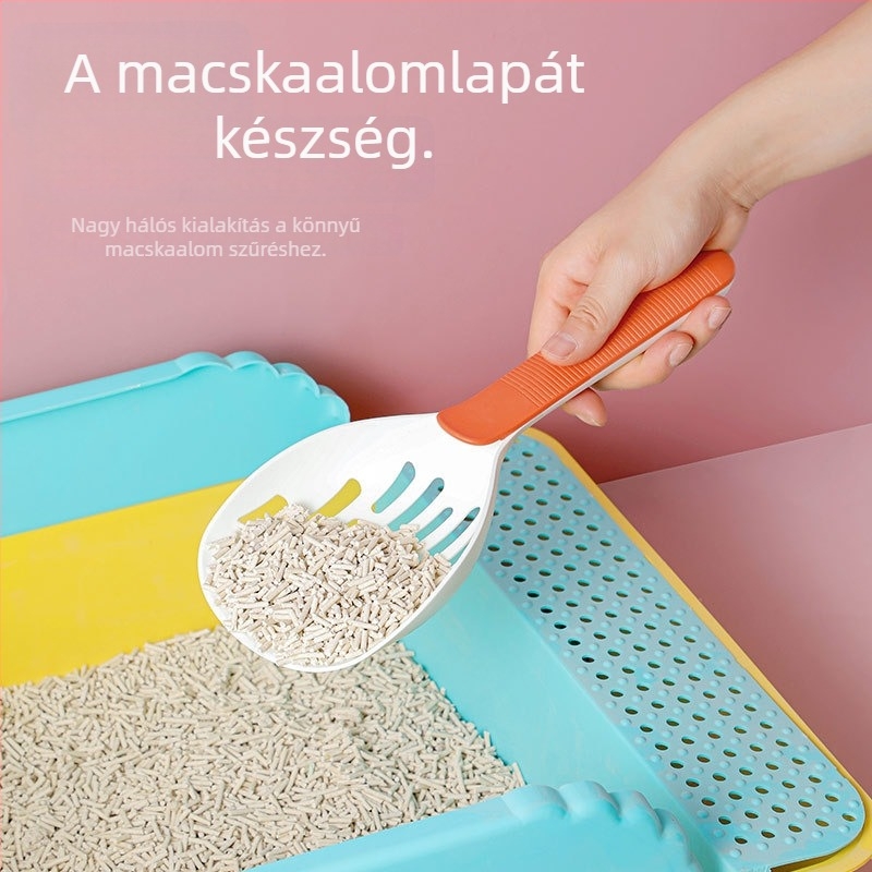 Macska almotár lapát – ergonikus kialakítás, könnyen tisztítható (ABS műanyag; macskáknak; Haole; licencelt magánmárkák)