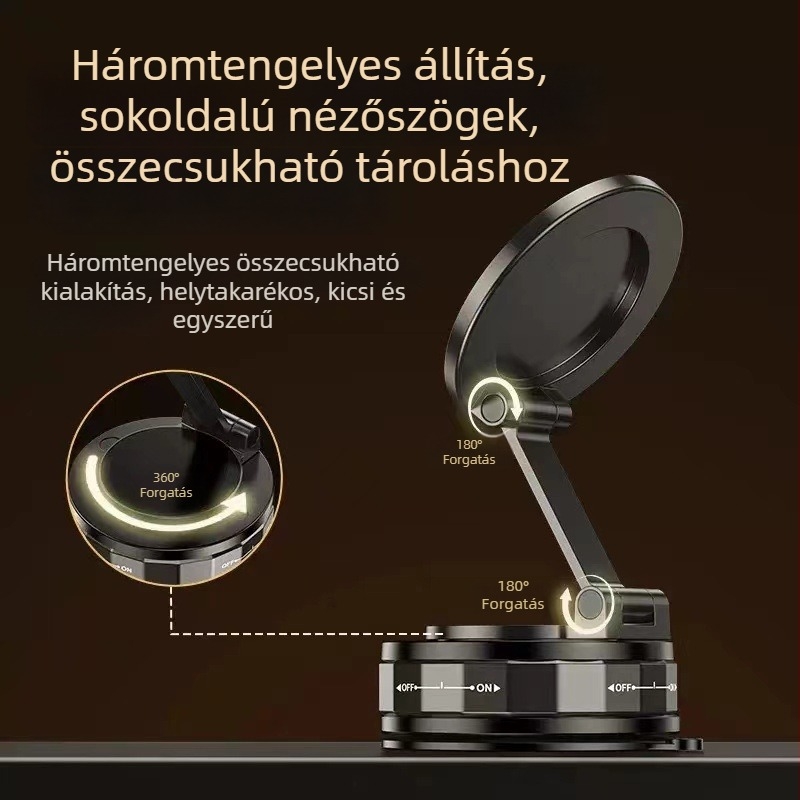 Mágneses autós telefontartó — univerzális ötvözetből, hajlékony és forgatható navigációs tartó
