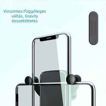 Gravitációs autós telefontartó, illesztés a légáramlat-ventilátorhoz, támogatja a vízszintes és függőleges kijelzőt, összecsukható dizájn