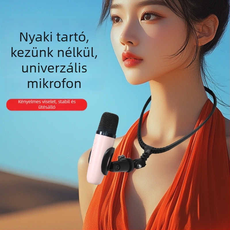 Nyakhoz akasztott mikrofonállvány, univerzális modell, műanyag, egyszerű stílus