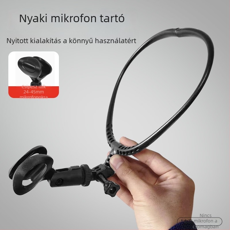Nyakhoz akasztott mikrofonállvány, univerzális modell, műanyag, egyszerű stílus
