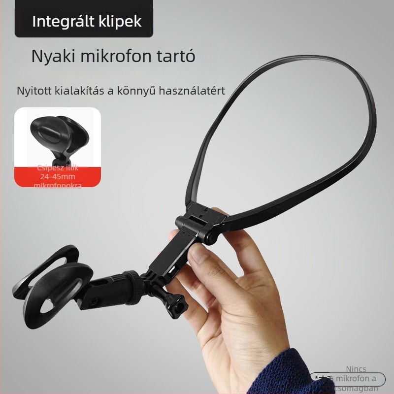 Nyakhoz akasztott mikrofonállvány, univerzális modell, műanyag, egyszerű stílus