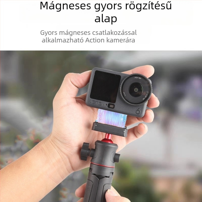Dji Action 6 mágneses kézi szelfi bot, mini asztali teleszkópos állványhoz, ötvözet szerkezet, sportkamerákhoz való kiegészítő