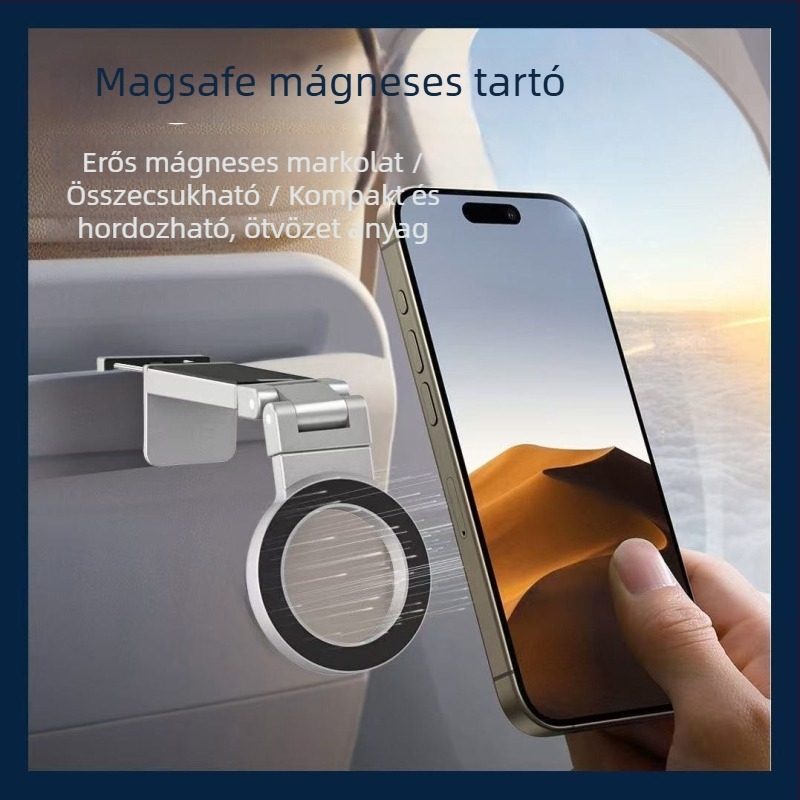 MagSafe mágneses telefontartó, ABS összecsukható forgó asztali állvány, utazáshoz kompakt