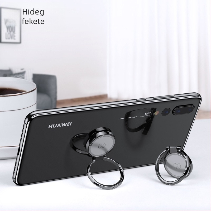 Fémes telefongyűrűtartó, ultra vékony, 360°-os forgatható, mágneses autós tartó