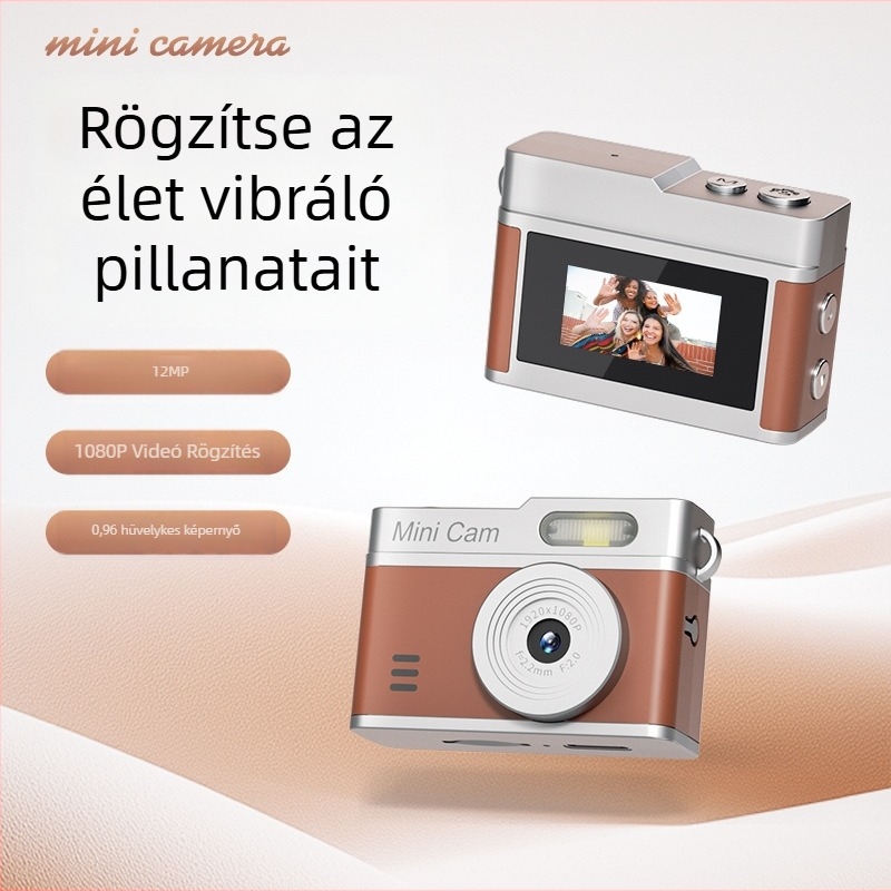 Retro mini digitális kamera – 12–20 MP, TF-kártya, ABS ház, 1–3 óra akkumulátor-élettartam, videó és fotó