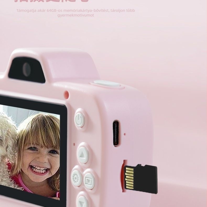 X300 gyerekeknek szánt mini kamera 2,4 hüvelykes LCD-vel, 1–5 MP szenzor, TF-kártya, videófelvétel