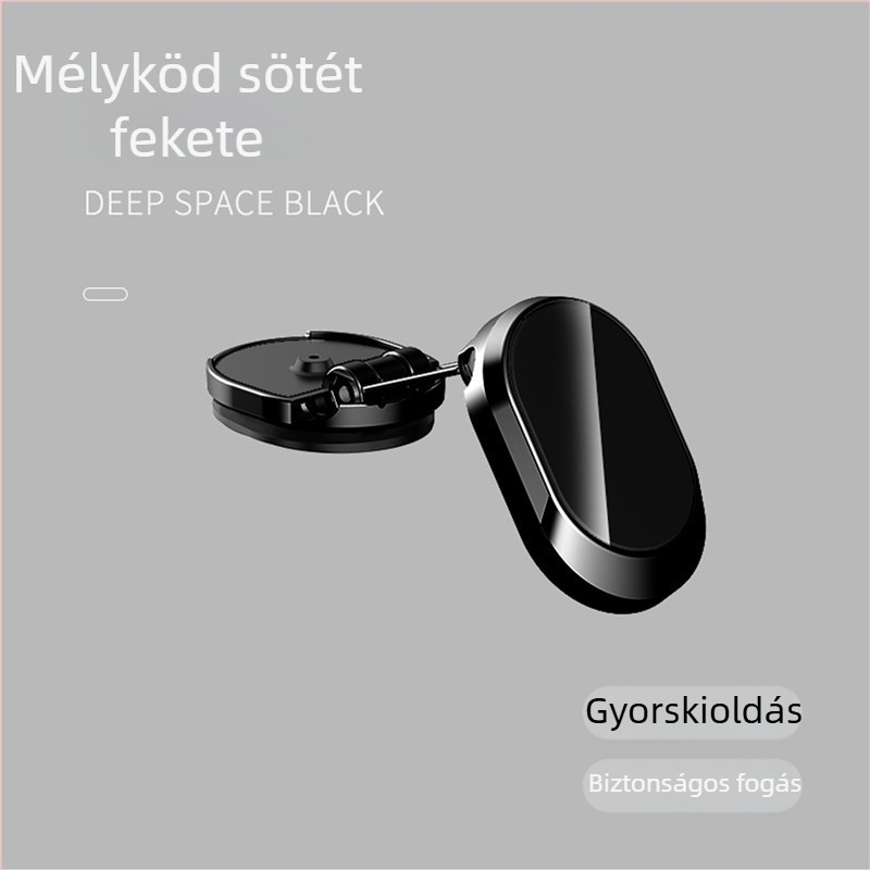 Autóba szerelhető mágneses telefon-tartó – univerzális, műanyag, forgatható és összecsukható navigációs állvány