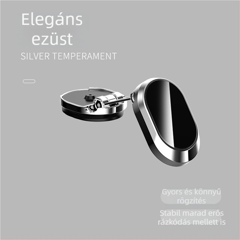 Autóba szerelhető mágneses telefon-tartó – univerzális, műanyag, forgatható és összecsukható navigációs állvány