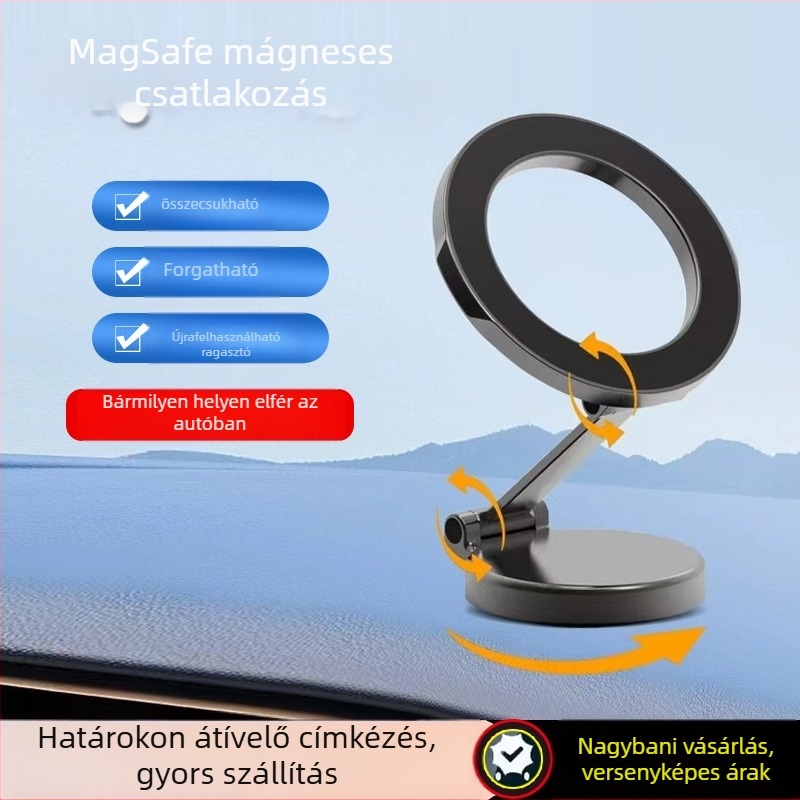 Autóba szerelhető telefon-tartó, ötvözetből, univerzális kialakítás, testre szabható