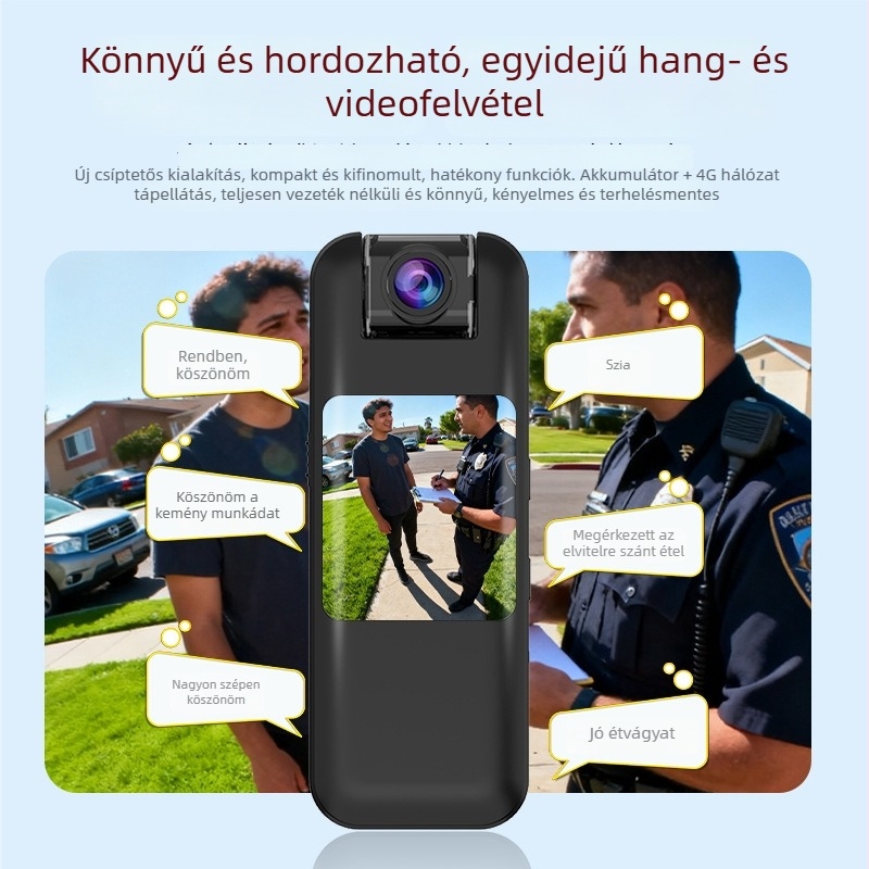 4G-s hordozható felvevő képernyővel, távoli videohívásokkal, kompakt kamera sport- és biztonsági célokra
