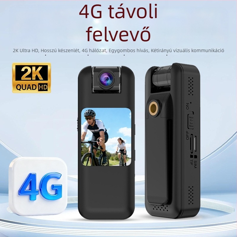 4G-s hordozható felvevő képernyővel, távoli videohívásokkal, kompakt kamera sport- és biztonsági célokra
